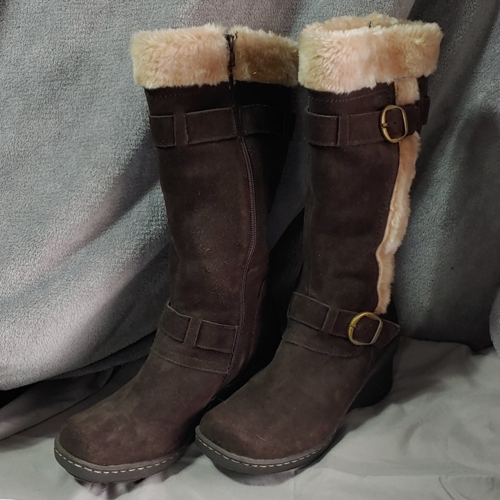 Baretraps knee high boots bark brown